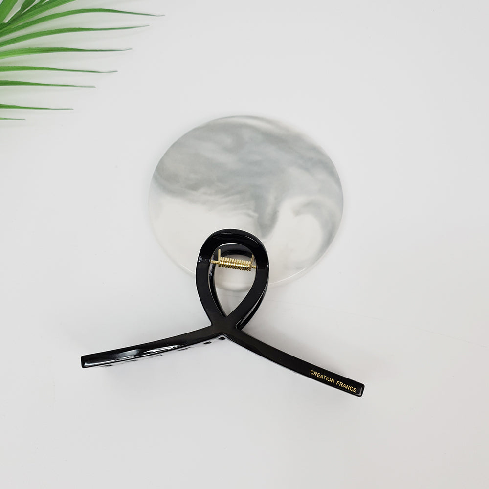 Slim Twist Large Hair Claw Clip 4.3 in – 8 Pure Black