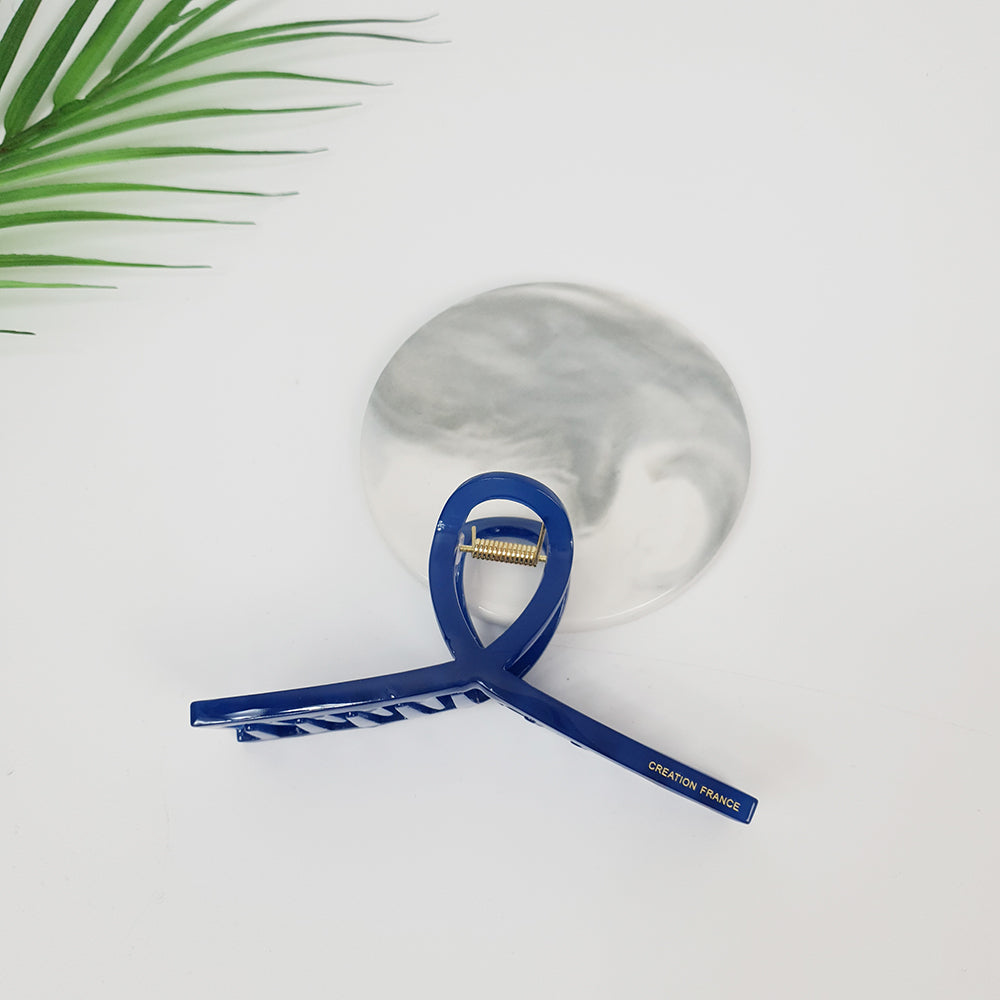 Slim Twist Large Hair Claw Clip 4.3 in – 6 Pure Navy