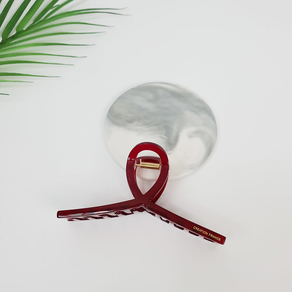 Slim Twist Large Hair Claw Clip 4.3 in – 4 Pure Burgundy