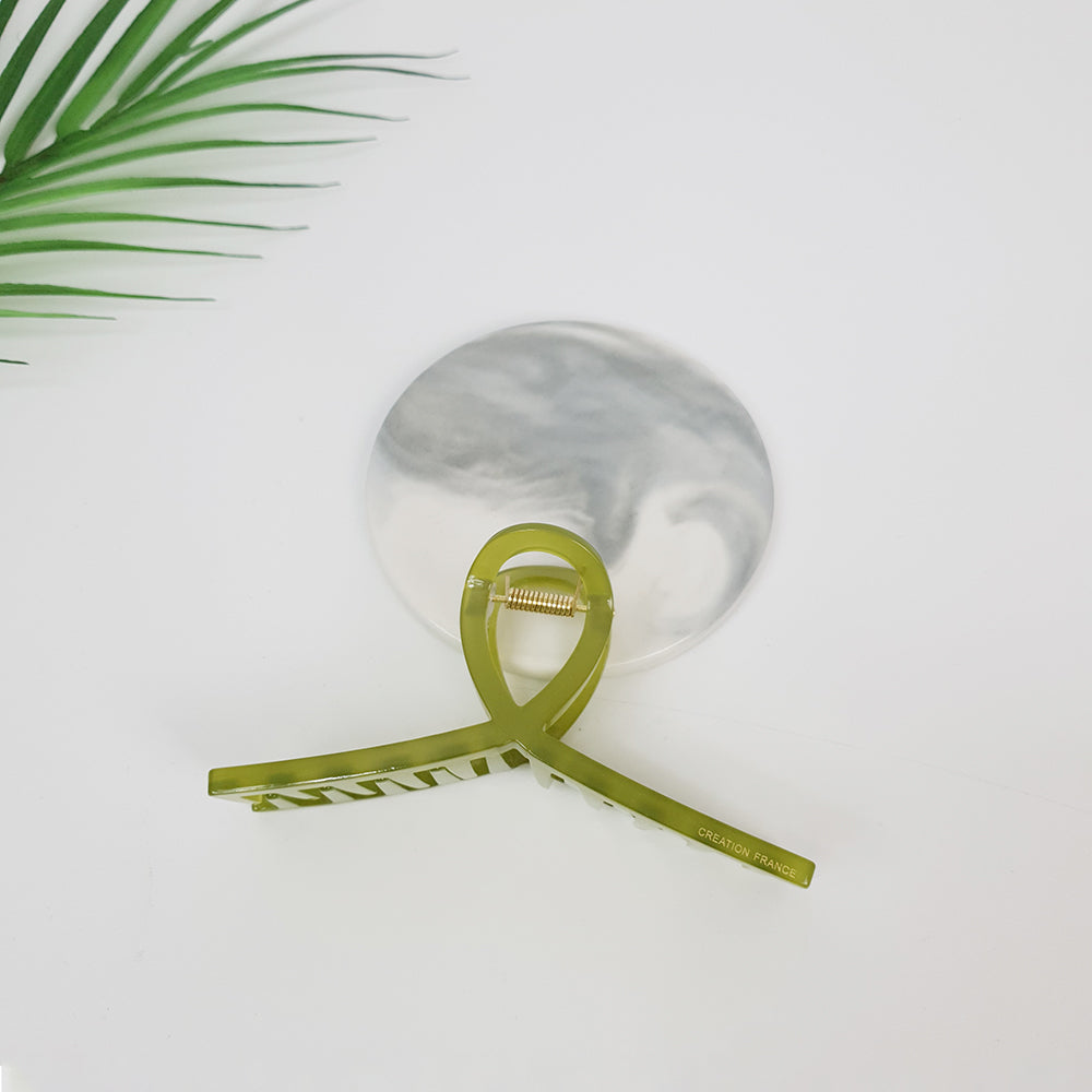 Slim Twist Large Hair Claw Clip 4.3 in – 5 Pure Olive Green