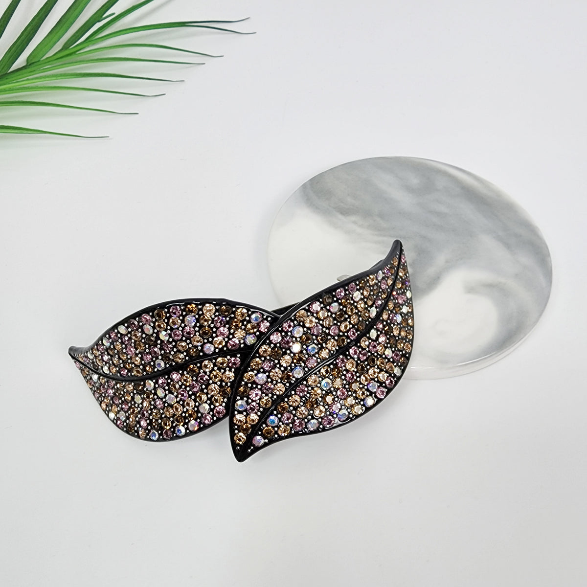 Flora Leaf Hair Barrette – 3 Brown Festival