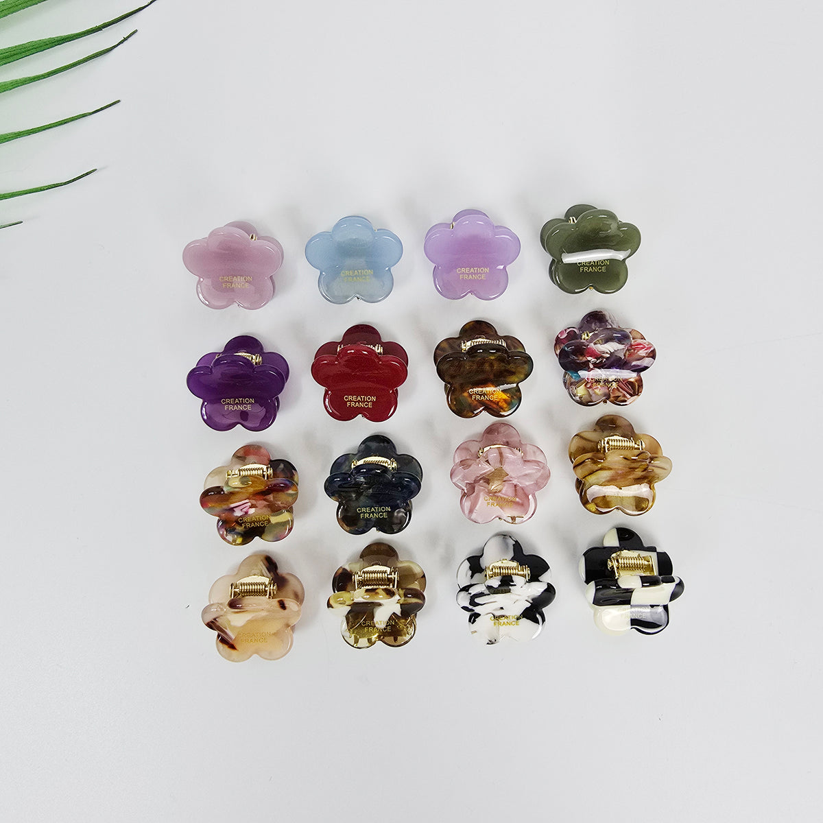 Flower Extra Mini Hair Claw Clip 1.0 in – French-style, for Bangs