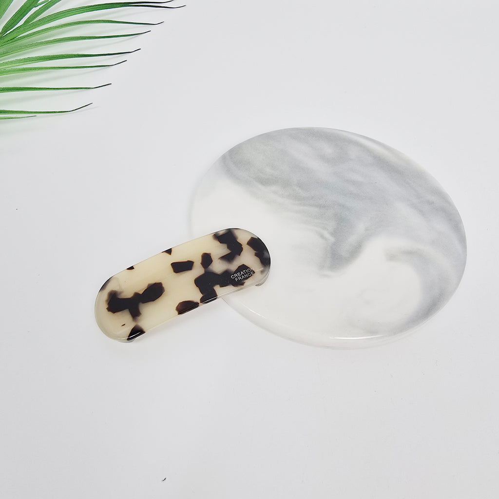 Rounded Square Snap Clip 2.2 in – 1 Leopard Beige