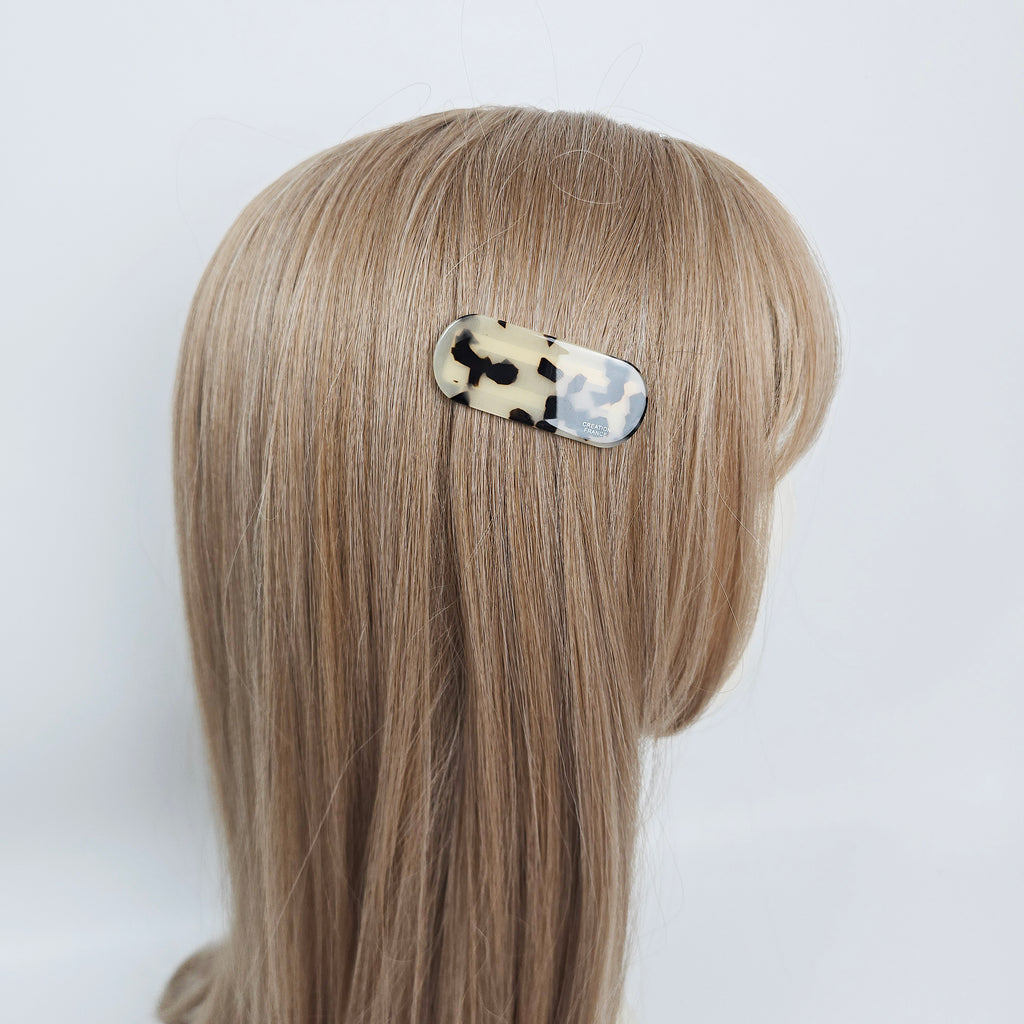 Rounded Square Snap Clip 2.2 in – Flat, Solid, Tortoise Shell, French Pin