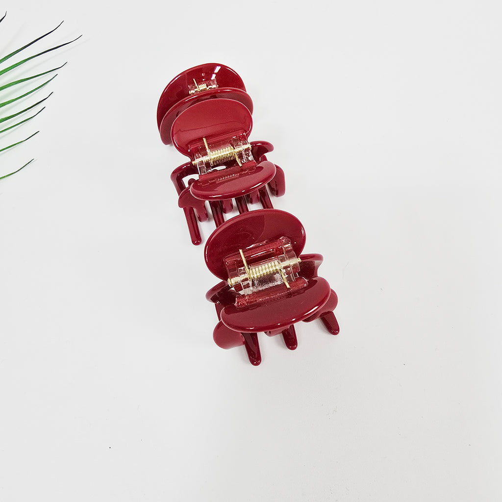 Pebble & Hook Mini Hair Claw Clip 1.8 in – Pastel Red, French-style