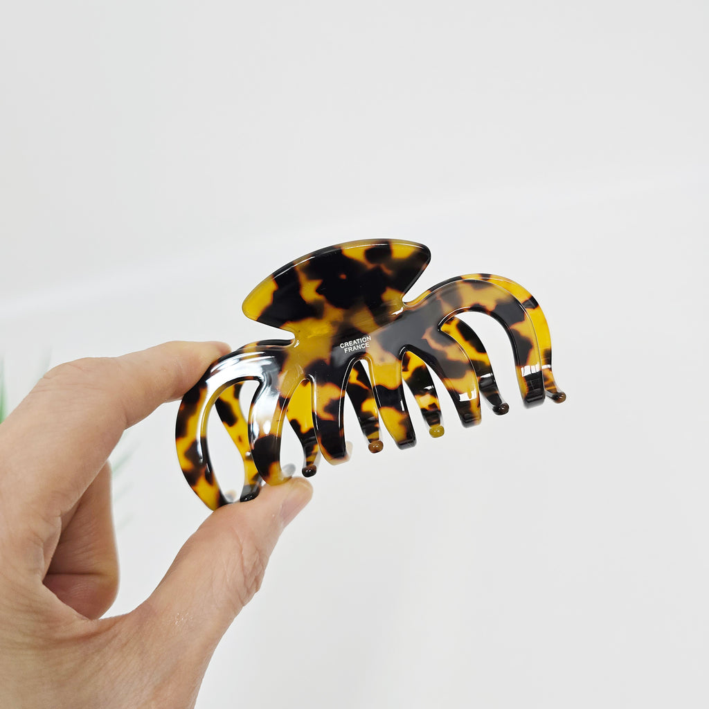 Volume Medium Hair Claw Clip 3.9 in – 2 Leopard Brown