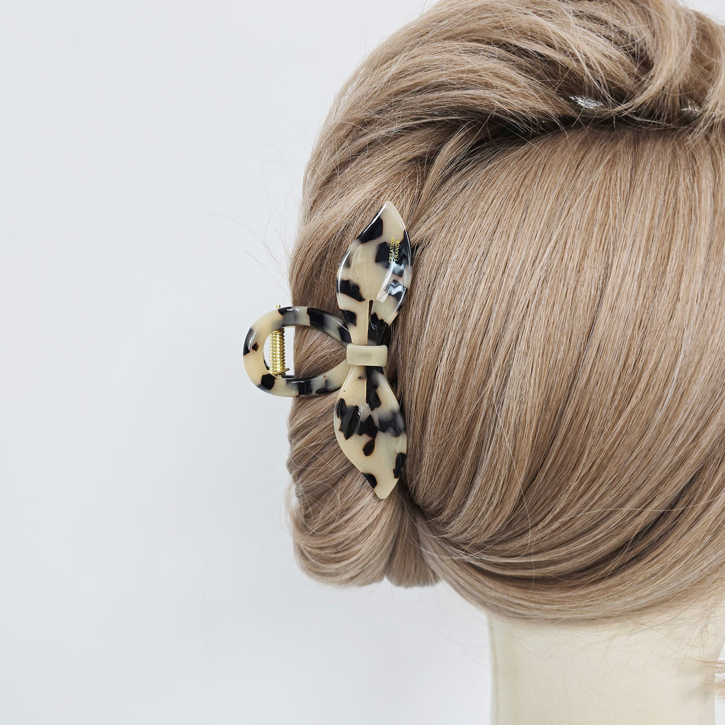 Viola Bow Medium Hair Claw Clip 3.9 in – Tortoise Shell, French-style