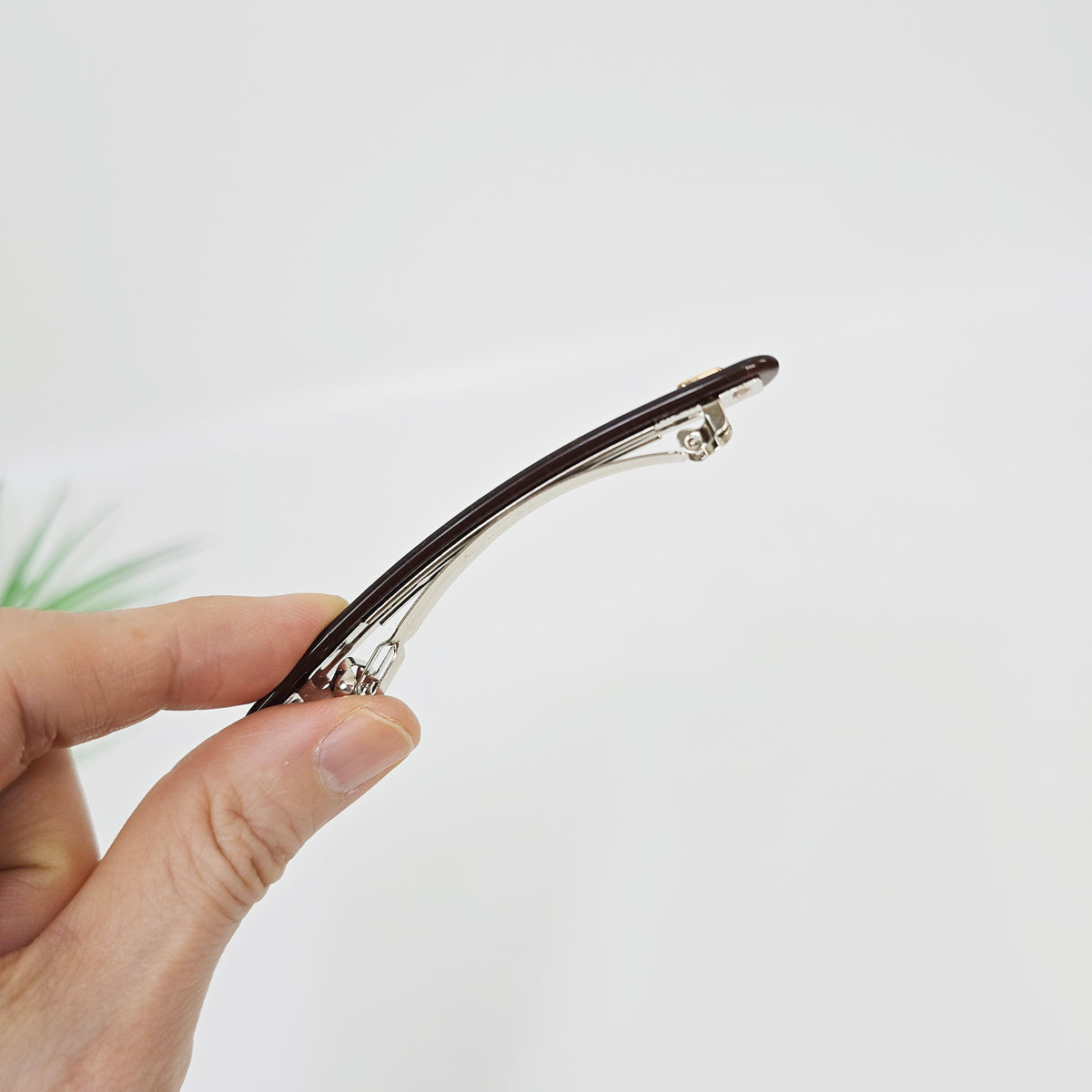 Classic Cubic Slim Hair Barrette 3.5 in – Tortoise Shell, French Pin