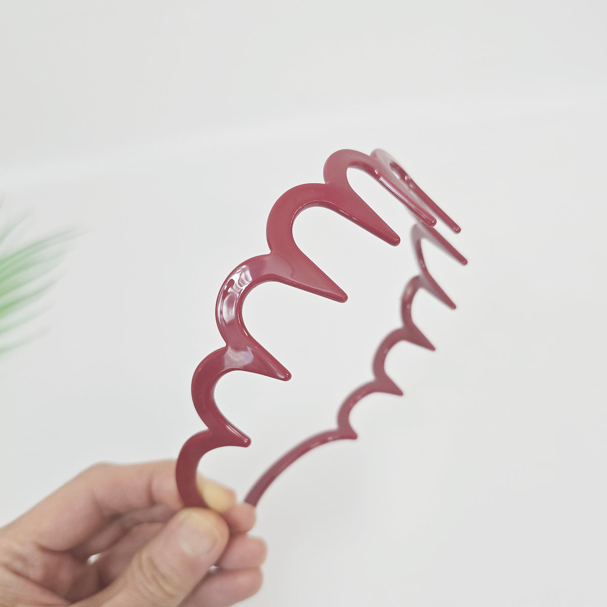 Wave Comb Wide Headband 1.4 in wide – 2 Pastel Red