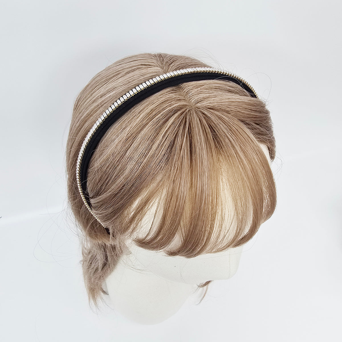 Baguette Crystal Thin Headband 0.6 in wide – Cubic Line, French-style