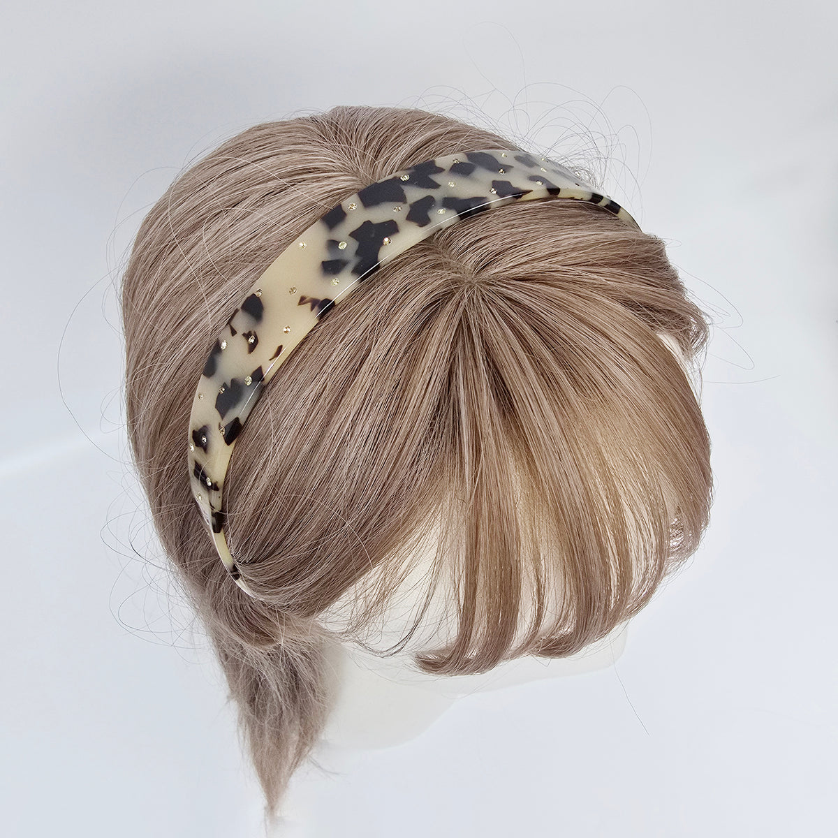 Curved Thin Headband 0.9 in wide – Tortoise Shell, Cubic, French-style