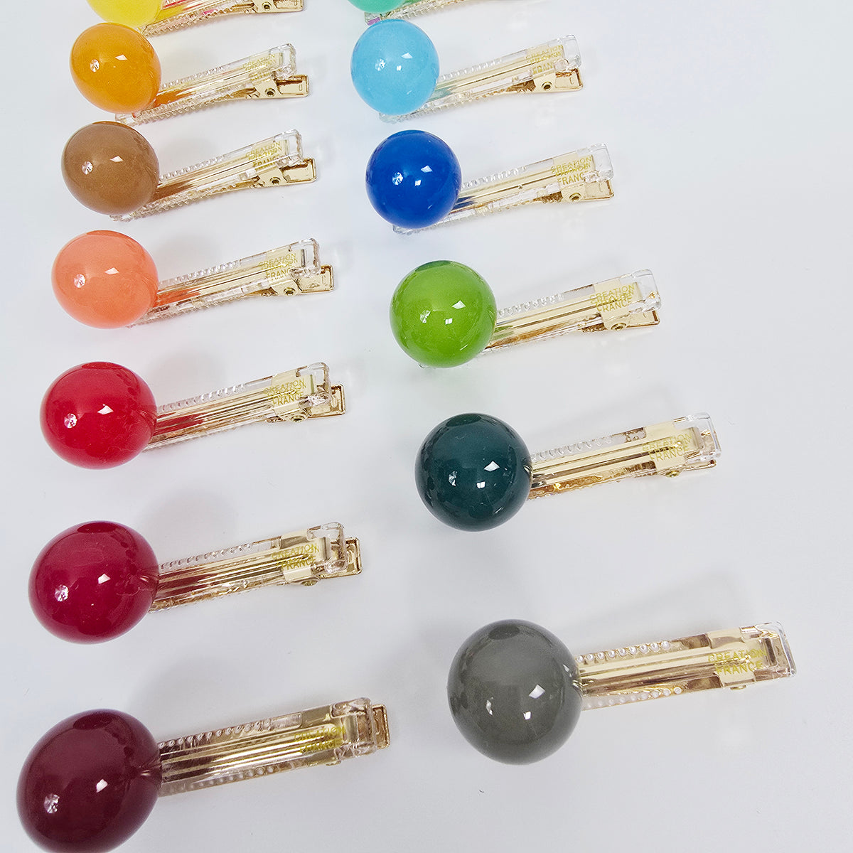 Jelly Ball Mini Alligator Hair Clip 2.0 in – Solid Bead, French-style