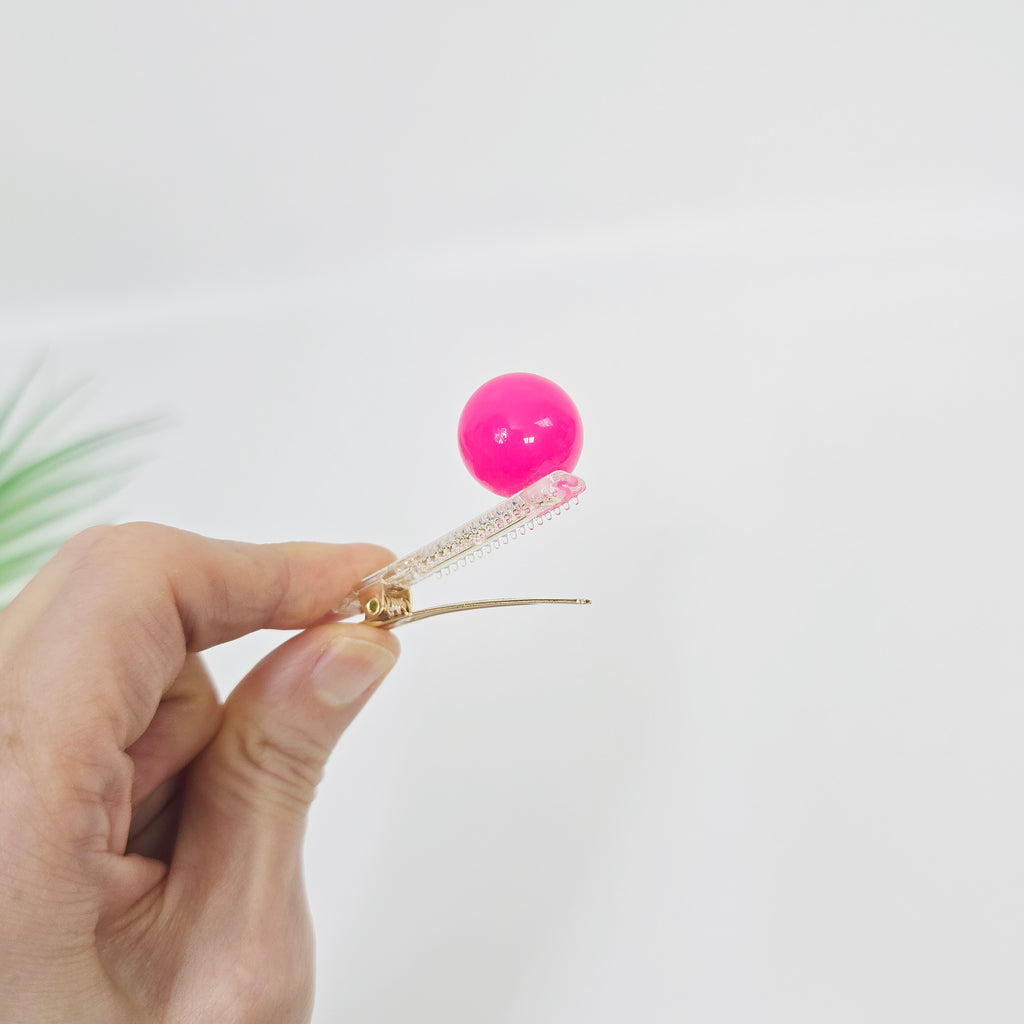 Jelly Ball Mini Alligator Hair Clip 2.0 in – Solid Bead, French-style
