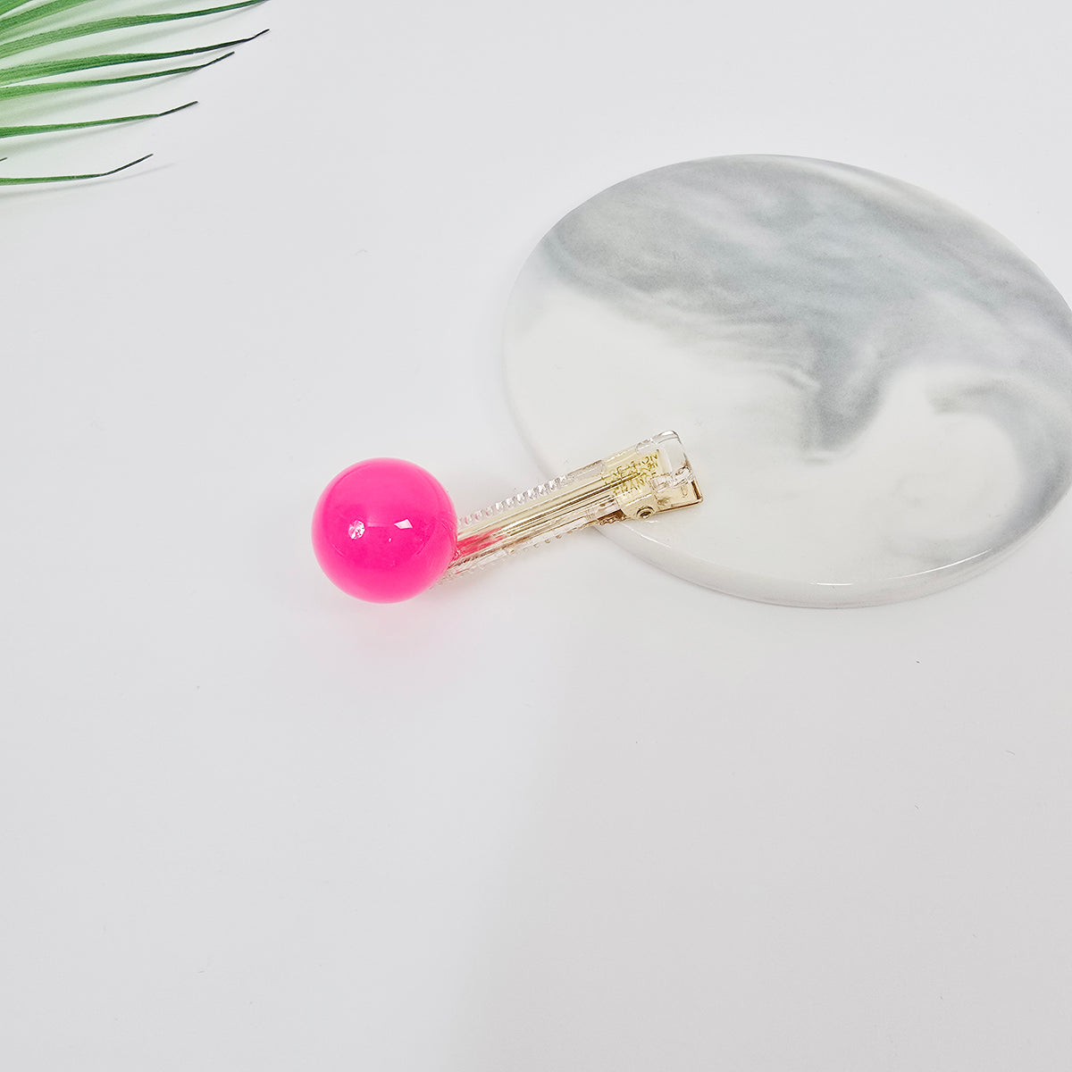 Jelly Ball Mini Alligator Hair Clip 2.0 in – Solid Bead, French-style
