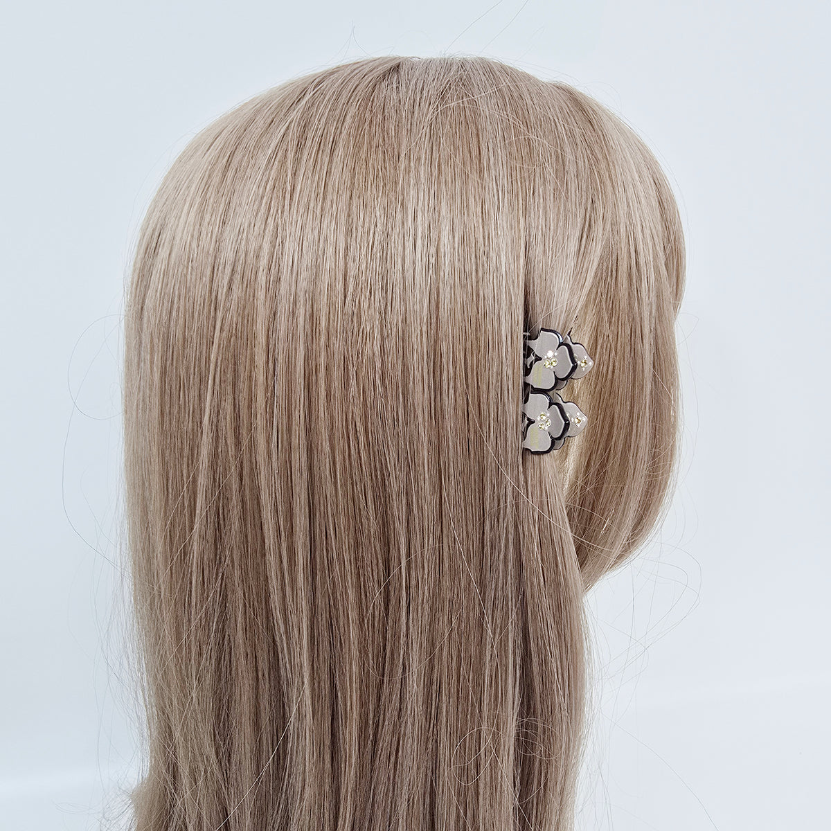 Cubic Flower Extra Mini Hair Claw Clips Set of 2 0.7 in – Solid, for Bangs