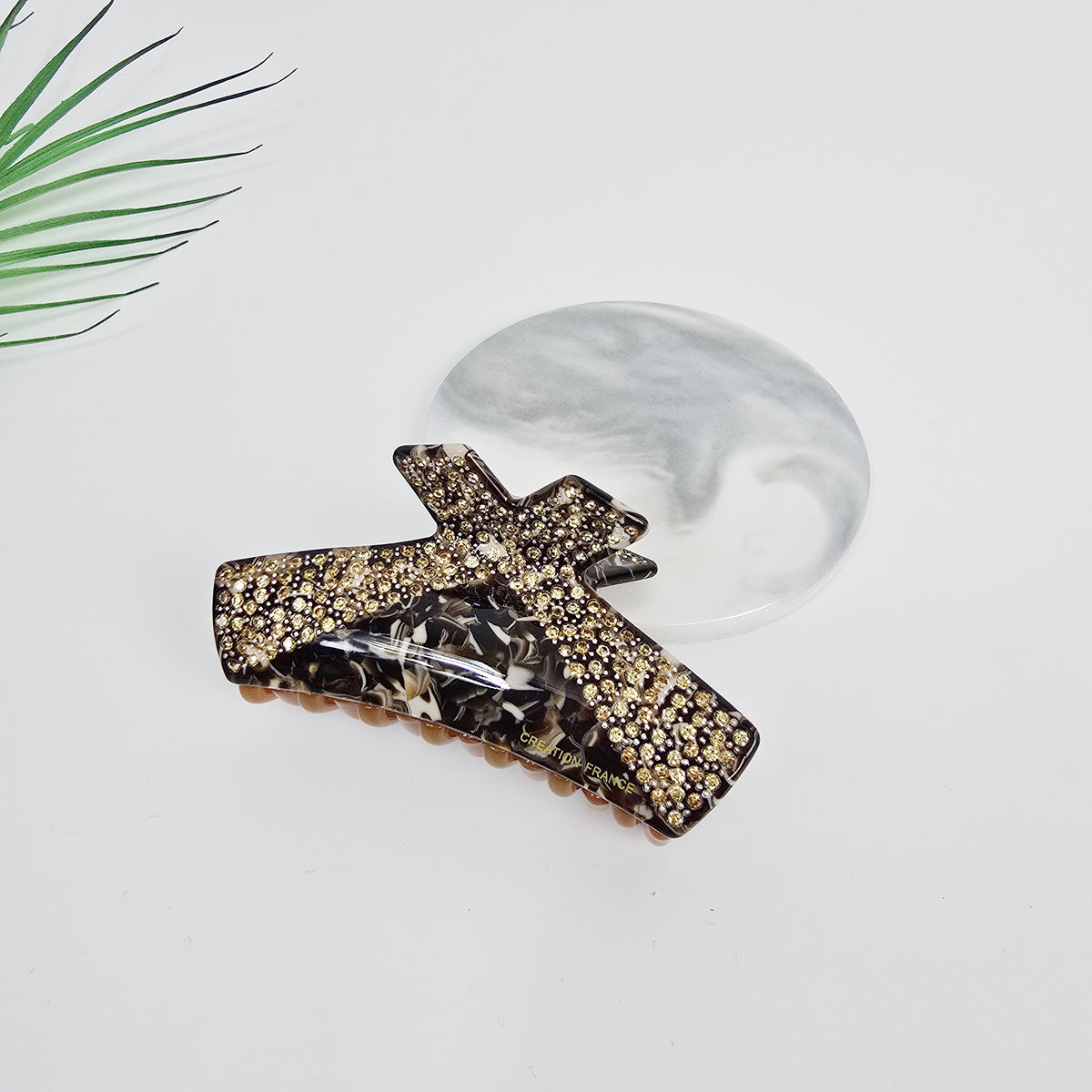 Shine Bow Medium Hair Claw Clip 3.5 in – Cubic, Tortoise Shell, Marble