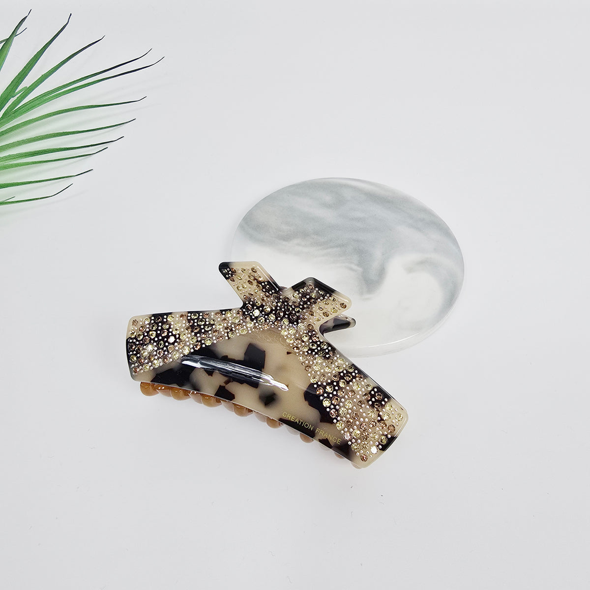 Shine Bow Medium Hair Claw Clip 3.5 in – Cubic, Tortoise Shell, Marble