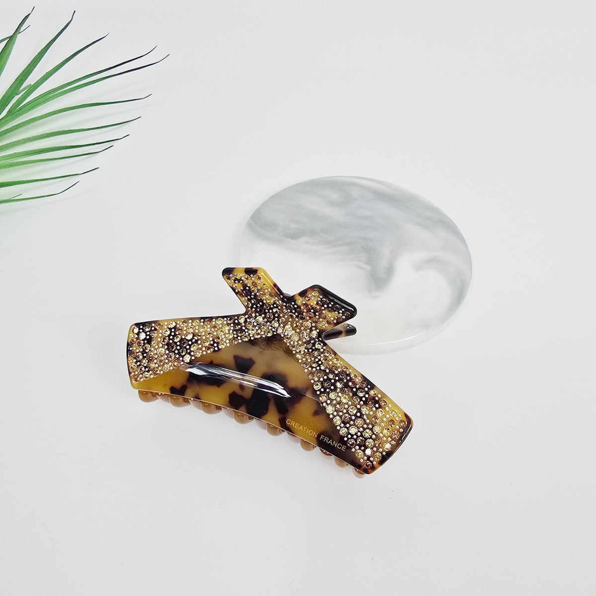Shine Bow Medium Hair Claw Clip 3.5 in – Cubic, Tortoise Shell, Marble