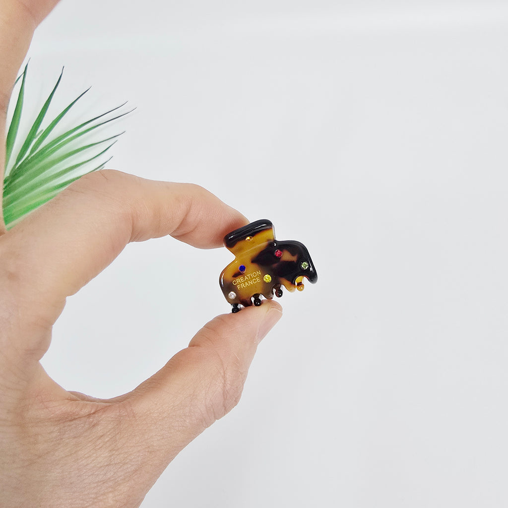 Cubic Dot Extra Mini Hair Claw Clip 1.0 in – Tortoise Shell, French-style