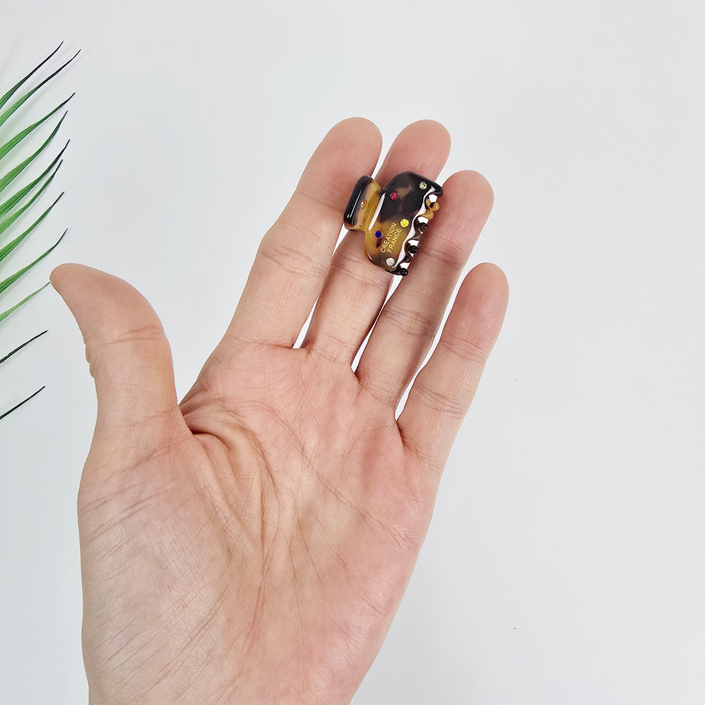 Cubic Dot Extra Mini Hair Claw Clip 1.0 in – Tortoise Shell, French-style