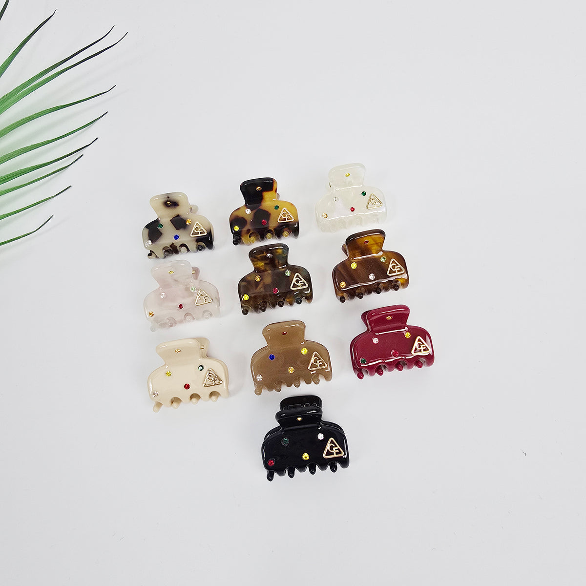 Cubic Dot Extra Mini Hair Claw Clip 1.0 in – Tortoise Shell, French-style
