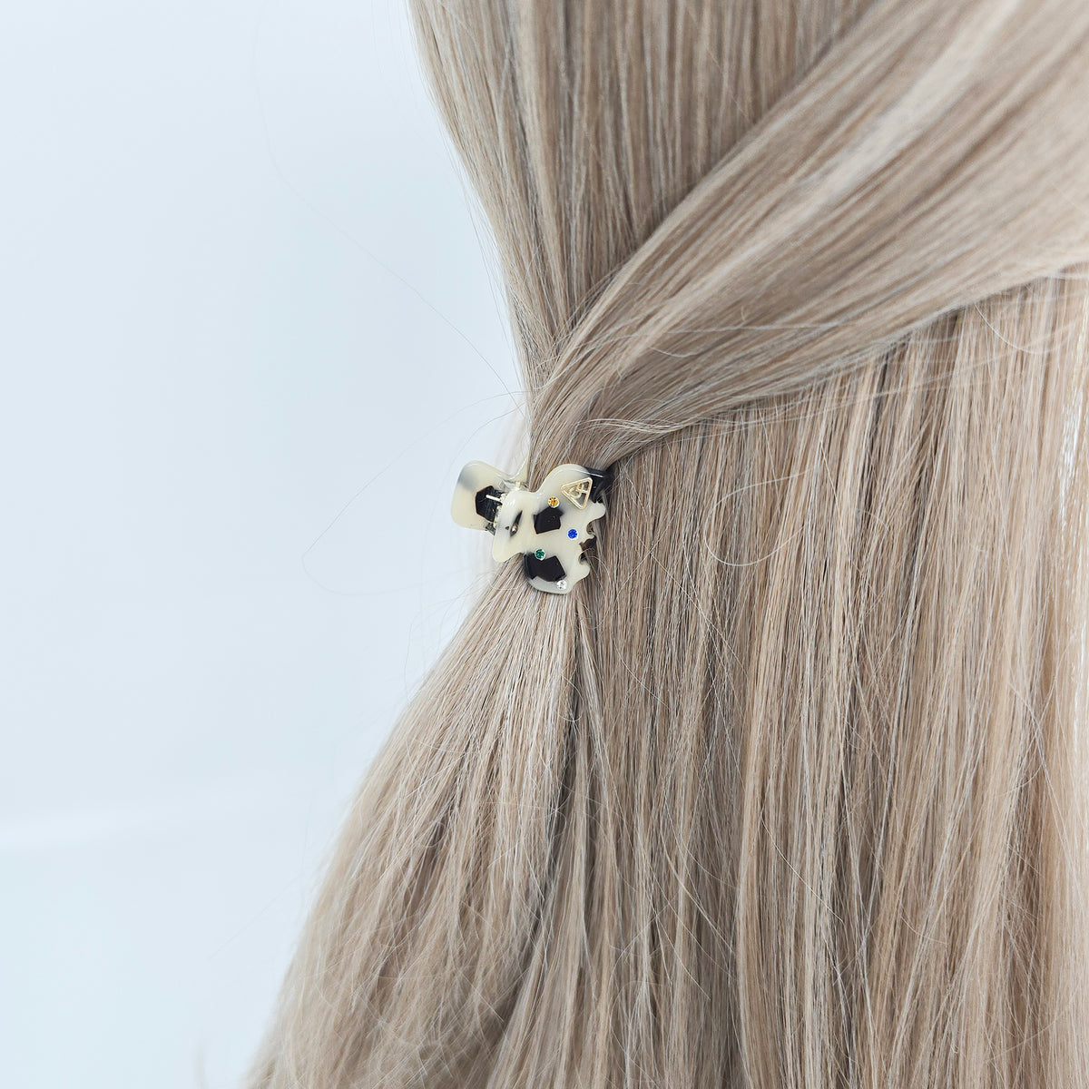 Cubic Dot Extra Mini Hair Claw Clip 1.0 in – Tortoise Shell, French-style