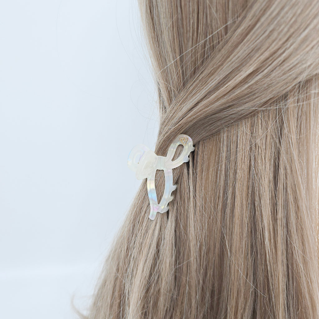 Lua Wave Small Hair Claw Clip 2.6 in – Tortoise Shell, Clear, French-style