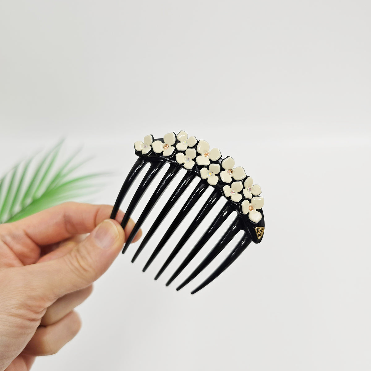 Midnight Bloom Hair Comb Pin – 5 Pastel Ivory