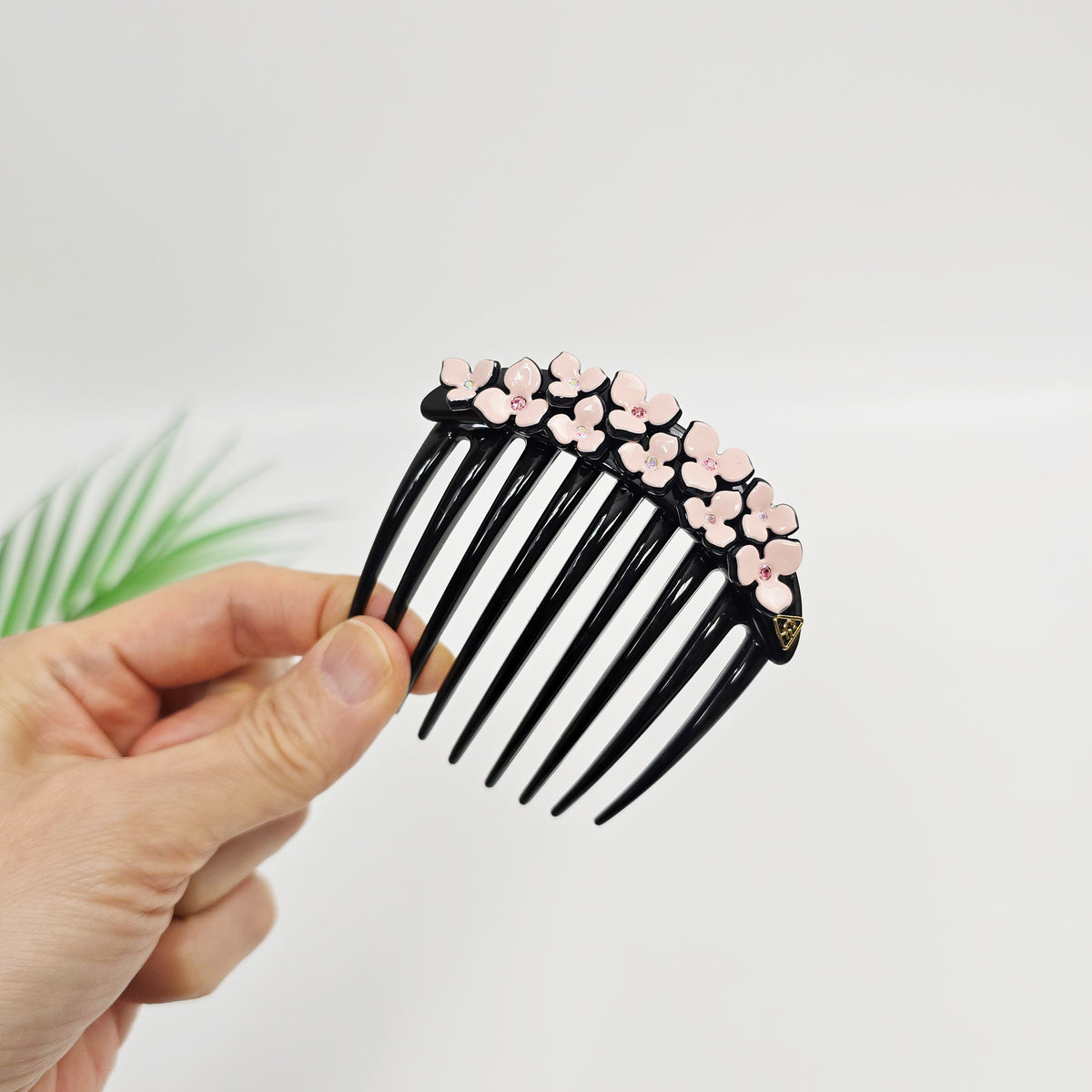 Midnight Bloom Hair Comb Pin – 6 Pastel Pink