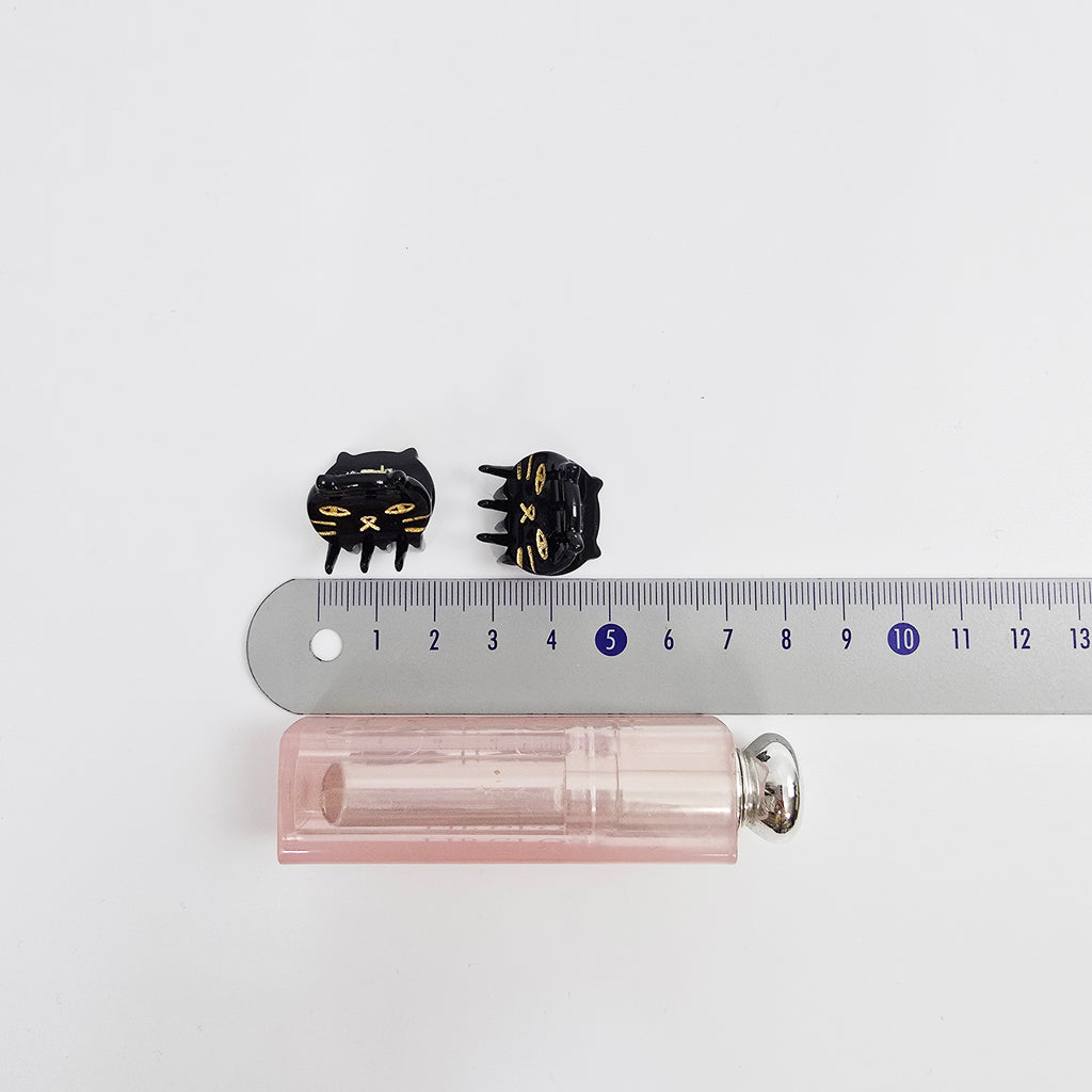 Cat Extra Mini Hair Claw Clips Set of 2 0.8 in – Tortoise Shell, Pastel