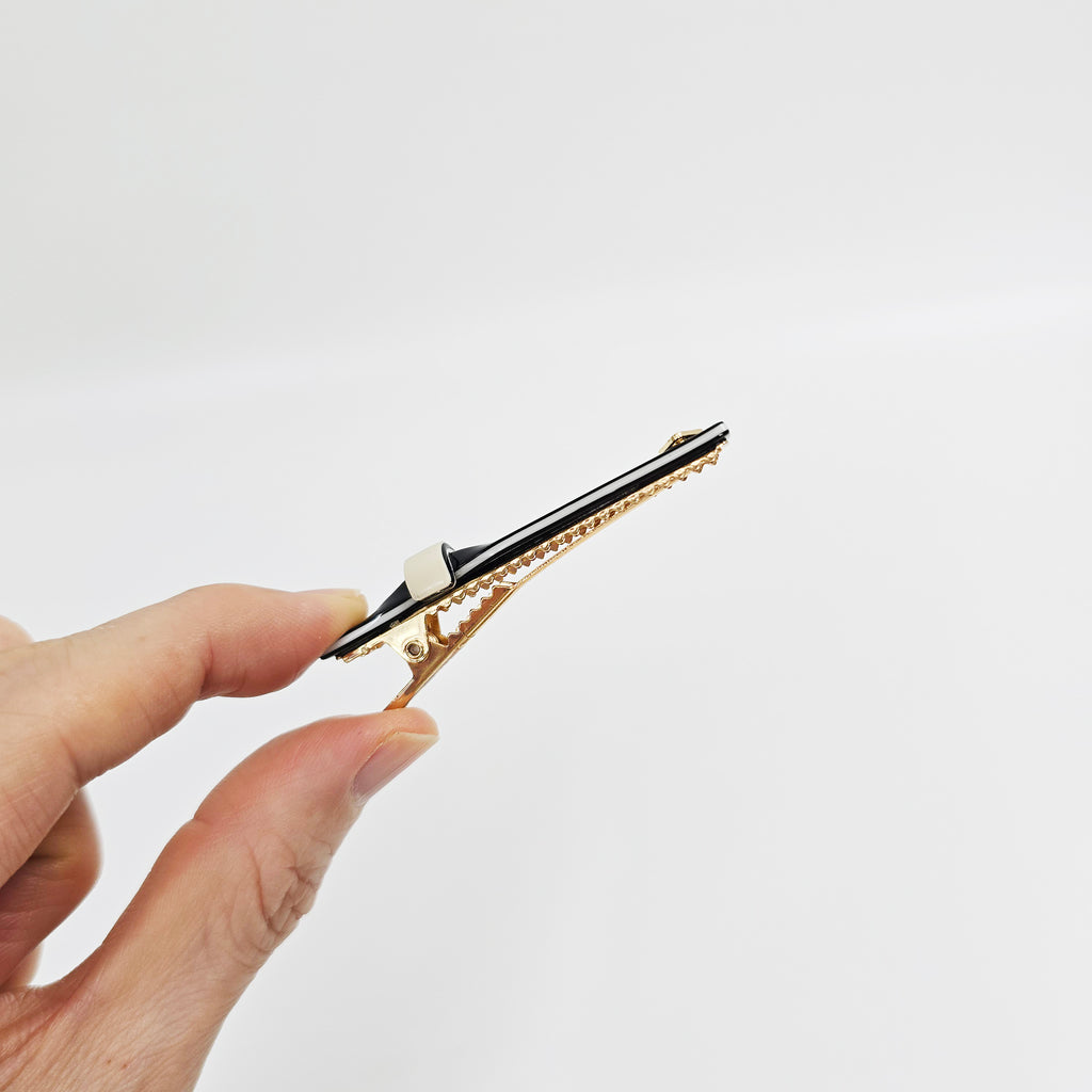 Slim Ring Alligator Hair Clip 2.4 in – Tortoise Shell, Solid, French-style