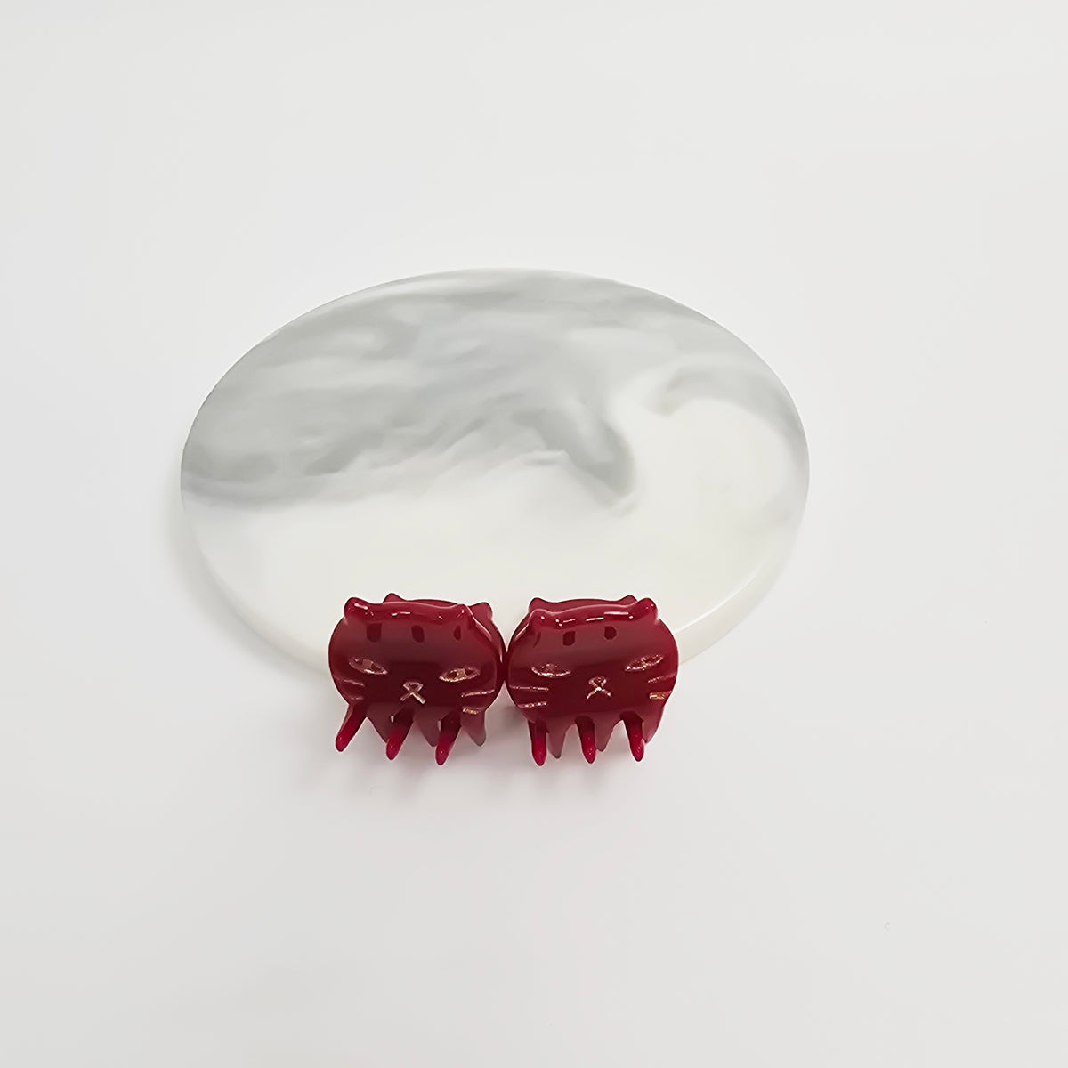 Cat Extra Mini Hair Claw Clips Set of 2 0.8 in – Tortoise Shell, Pastel
