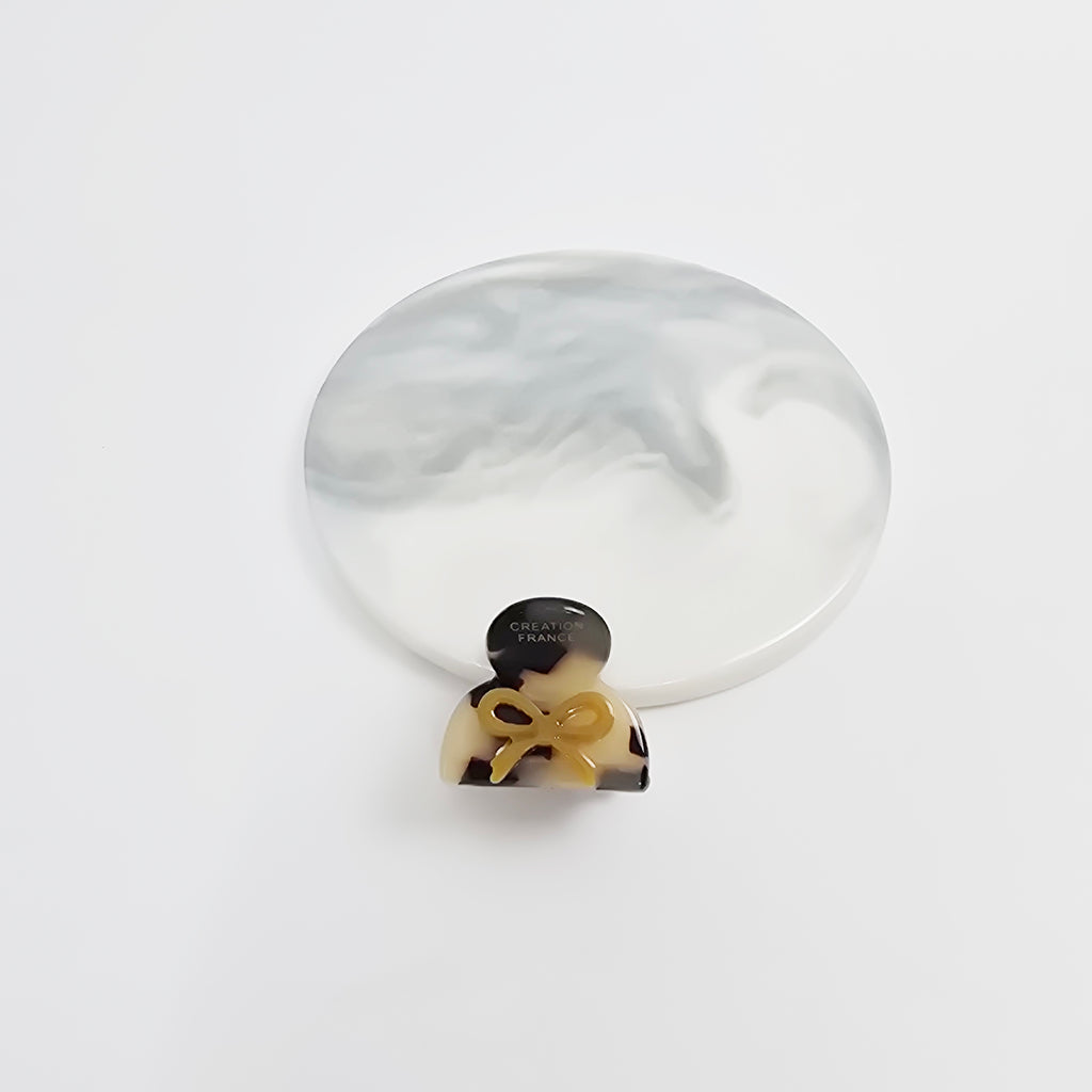 Bow Extra Mini Hair Claw Clip 1.0 in – Tortoise Shell, Clear, French-style