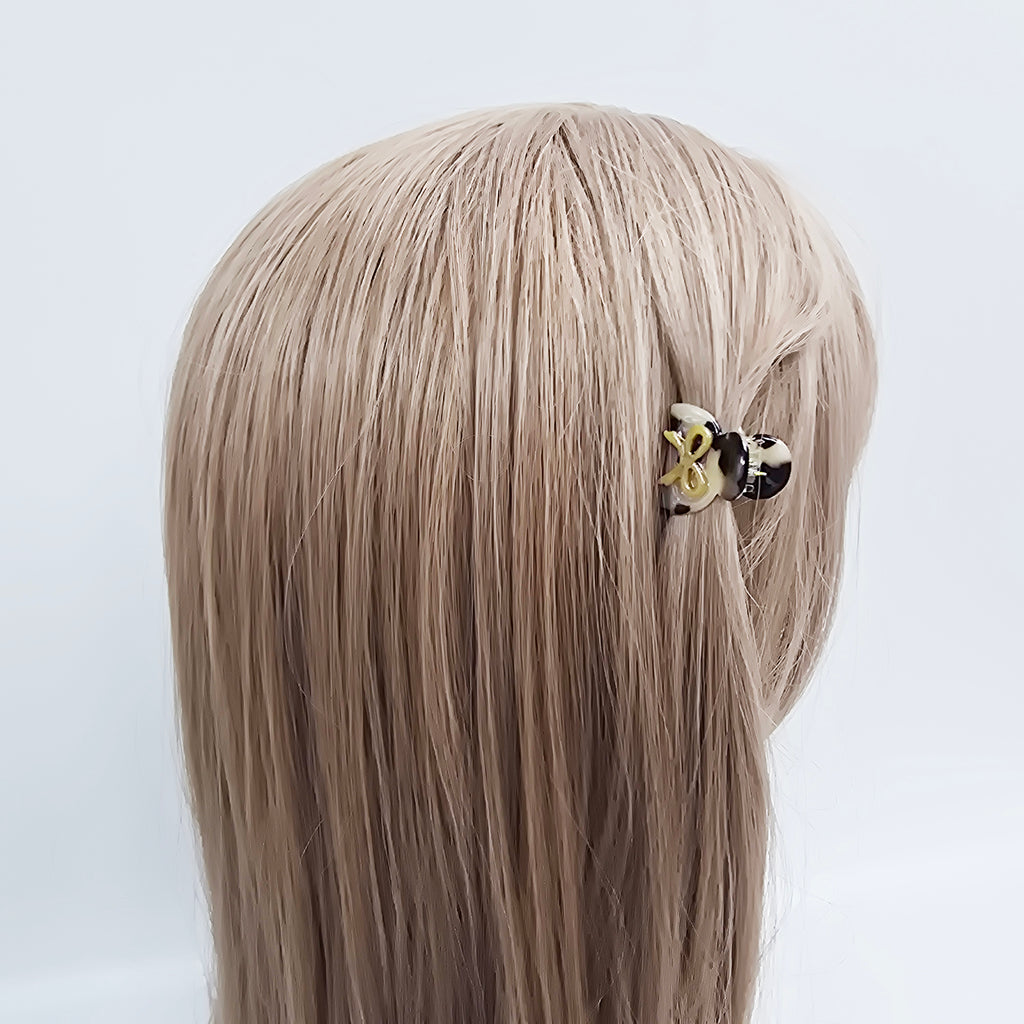 Bow Extra Mini Hair Claw Clip 1.0 in – Tortoise Shell, Clear, French-style