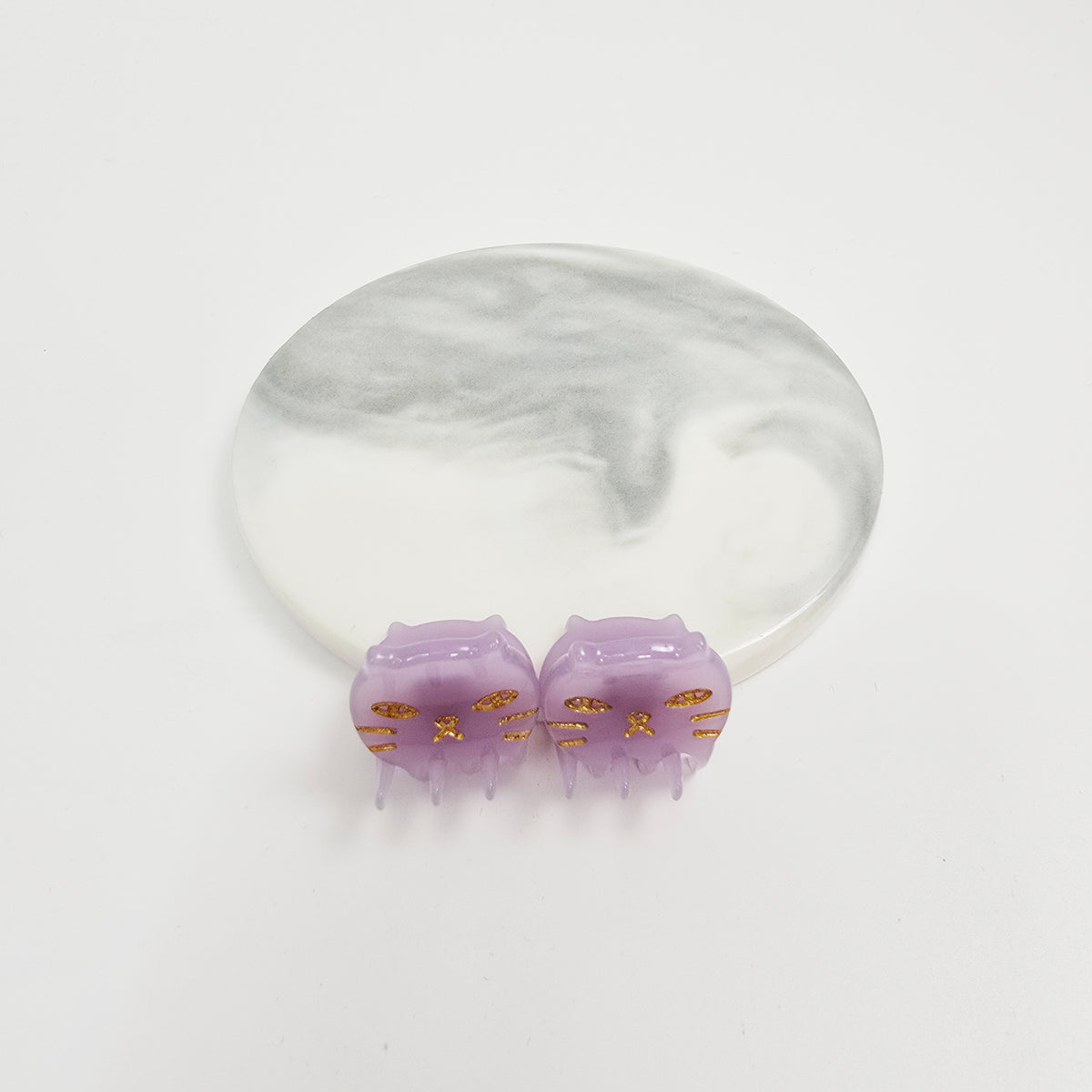 Cat Extra Mini Hair Claw Clips Set of 2 0.8 in – Tortoise Shell, Pastel