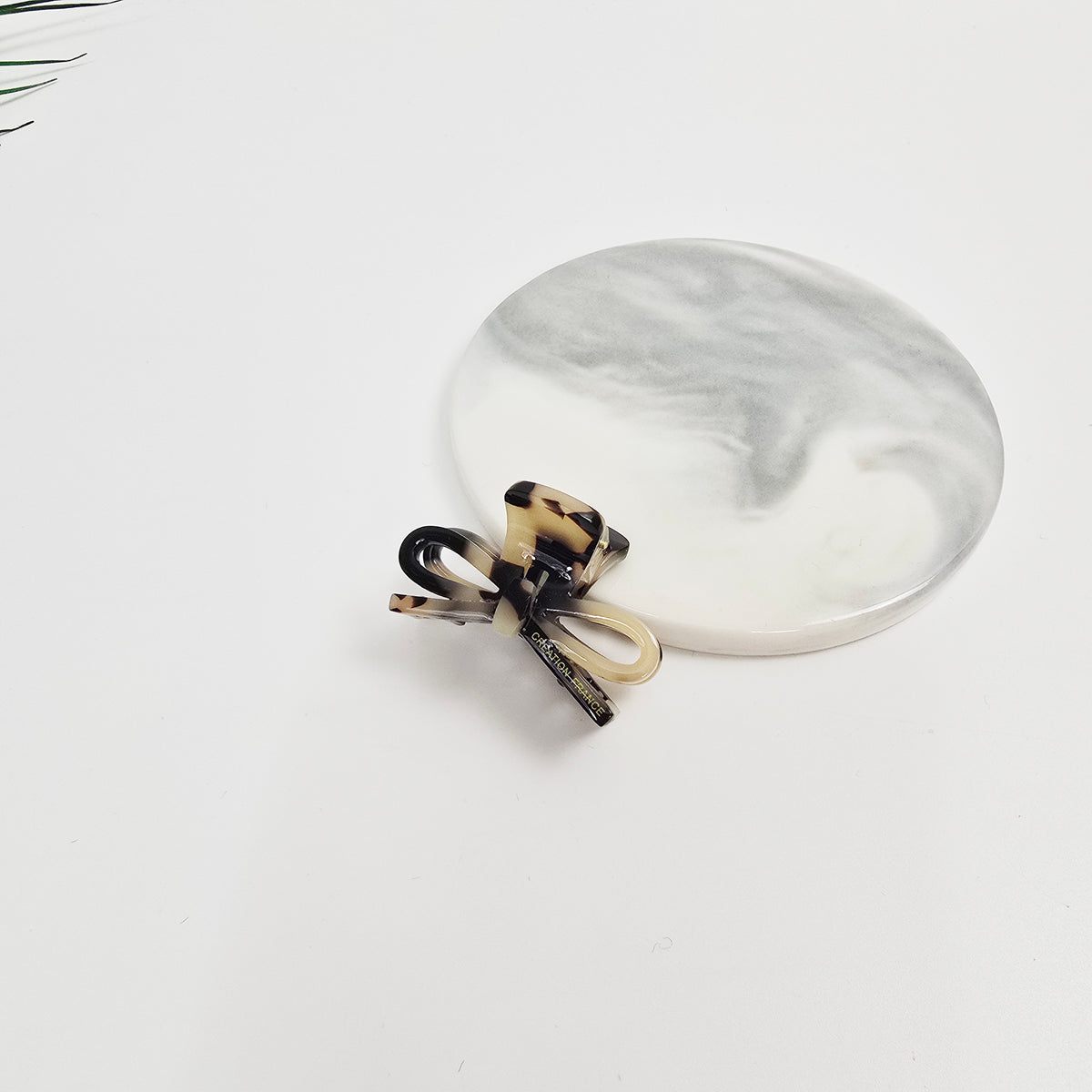 Ribbon Mini Hair Claw Clip 1.6 in – 1 Leopard Beige
