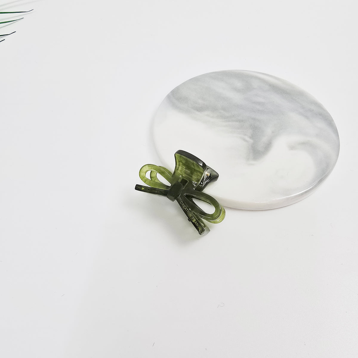 Ribbon Mini Hair Claw Clip 1.6 in – 8 Fancy Khaki