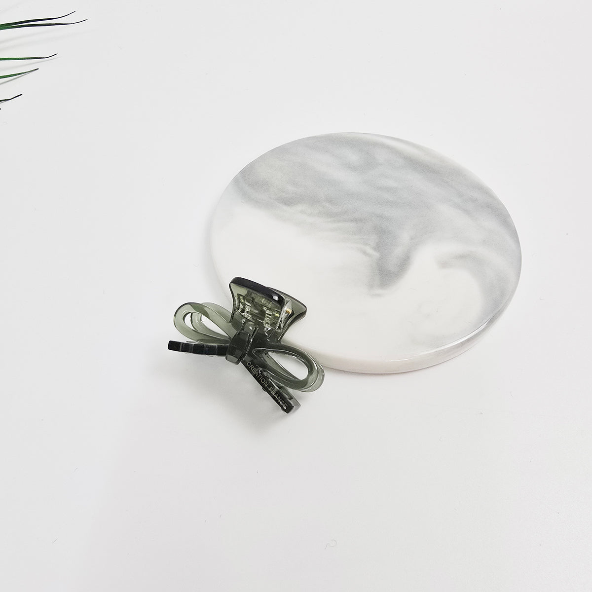 Ribbon Mini Hair Claw Clip 1.6 in – 14 Clear Sage Green