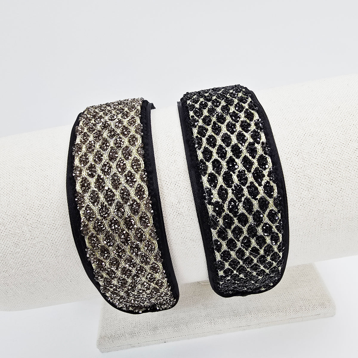 Honeycomb Bead Wide Headband 2.0 in wide – Glass Beads, French-style