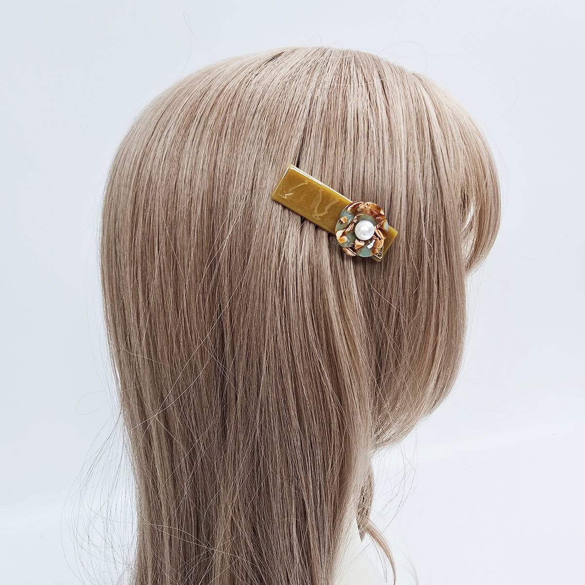 Pansy Pearl Mini Hair Comb Pin 2.2 in – Tortoise Shell, Pastel, French Pin