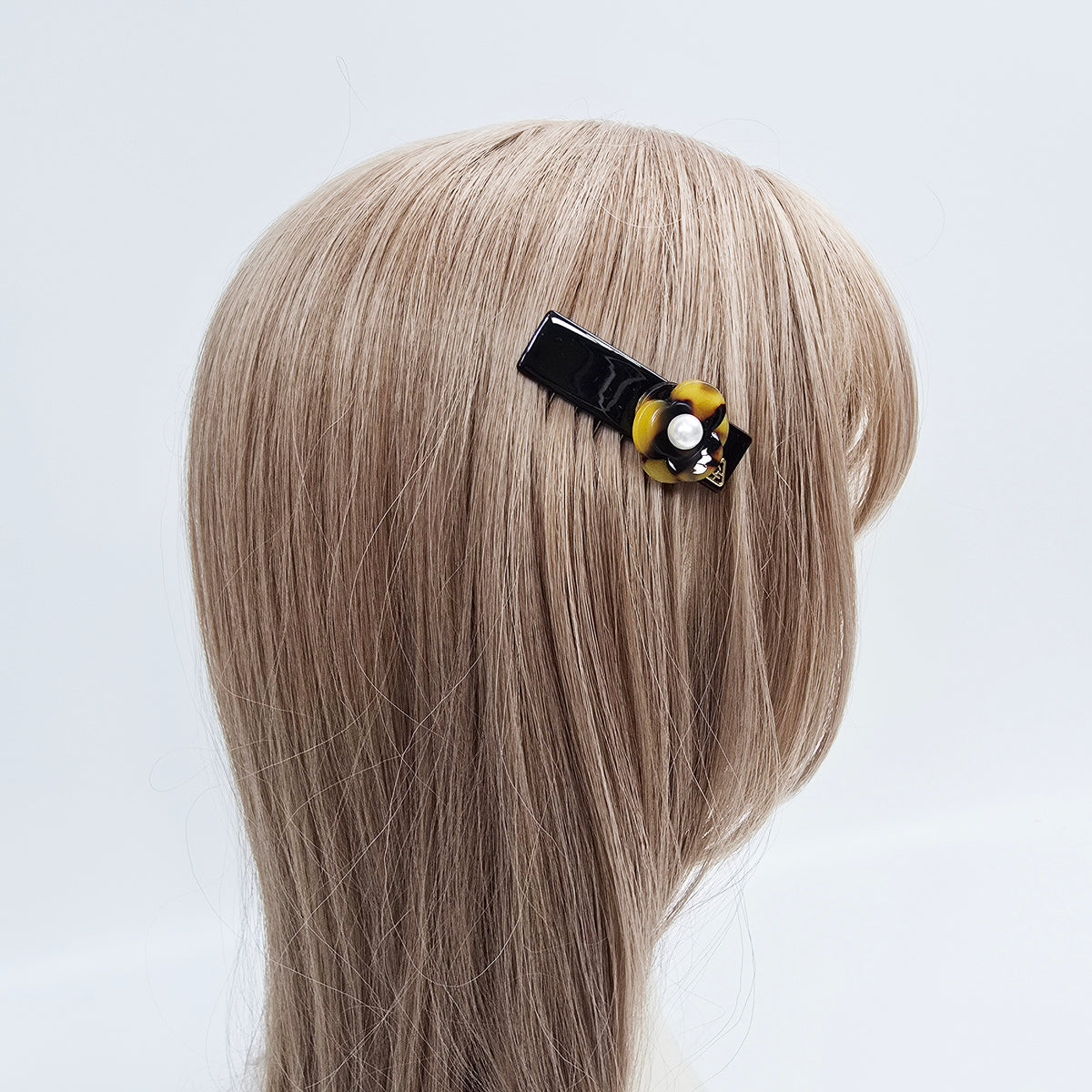 Pansy Pearl Mini Hair Comb Pin 2.2 in – Tortoise Shell, Pastel, French Pin