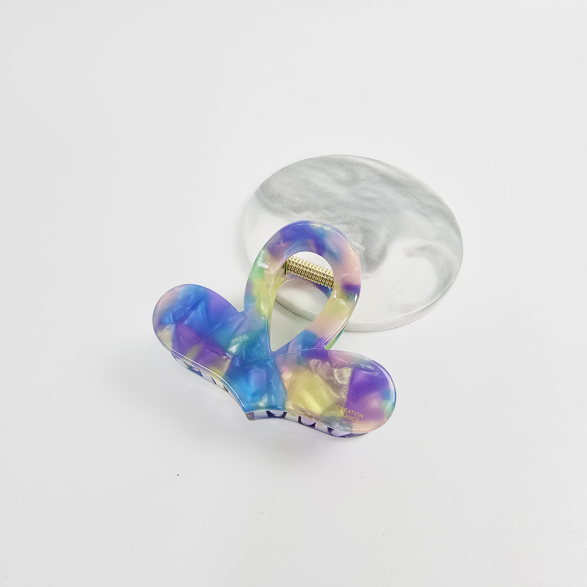 Heart Wave Small Hair Claw Clip 3.1 in – Tortoise Shell, Aurora