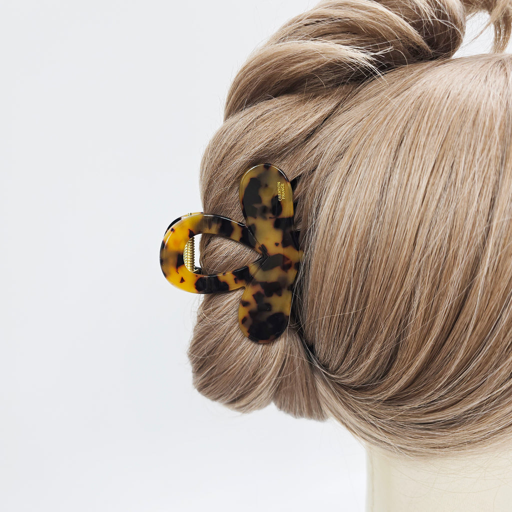 Heart Wave Small Hair Claw Clip 3.1 in – Tortoise Shell, Aurora