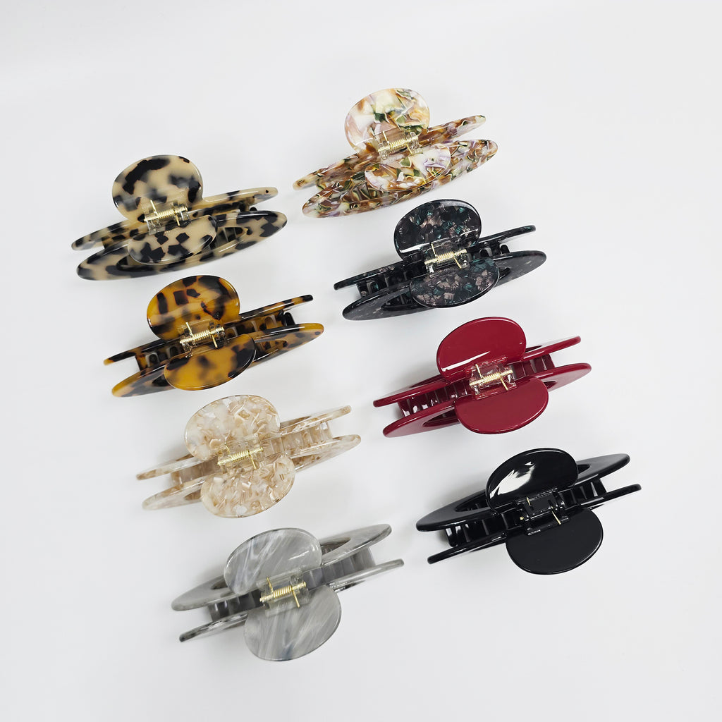 Open Oval Large Hair Claw Clip 4.7 in – Tortoise Shell, for Thick Hair