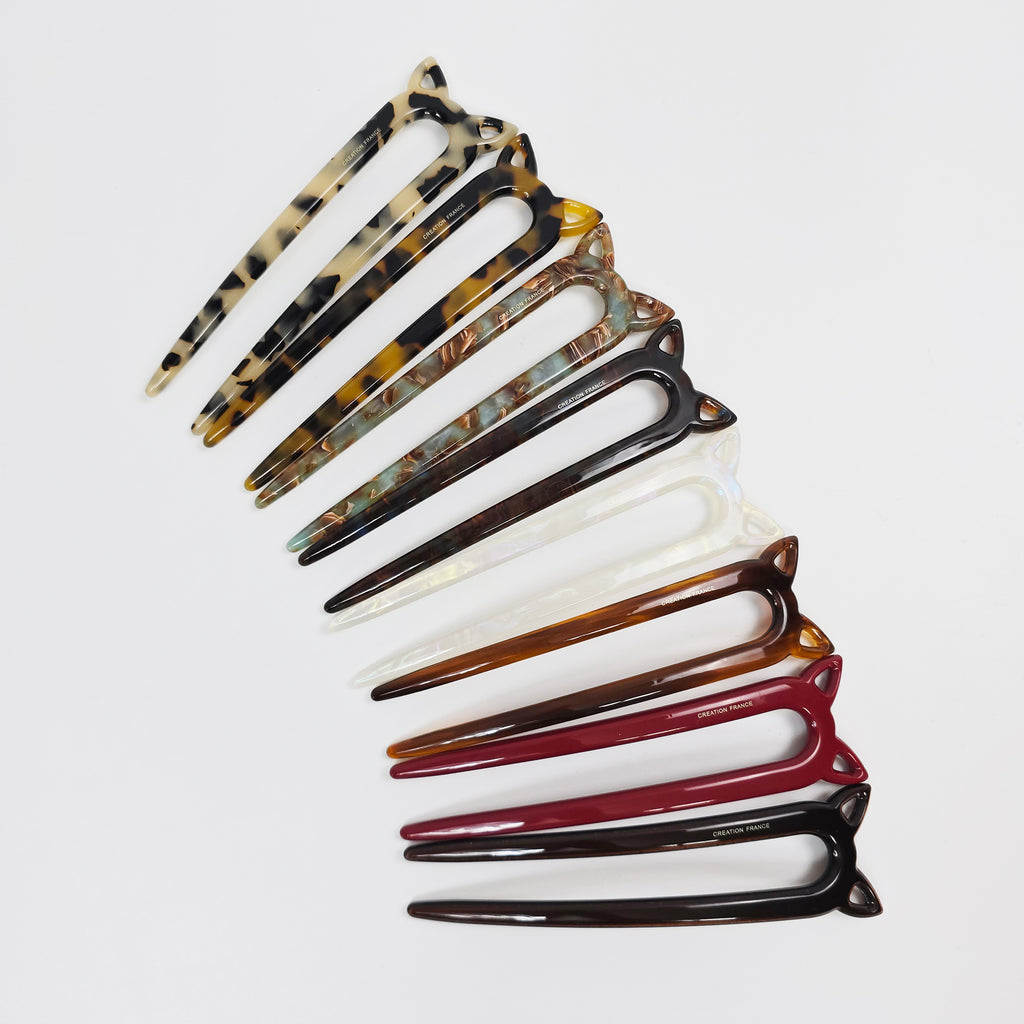 Cat Ear Long U-Shape Hair Stick 5.5 in – Tortoise Shell, French Pin