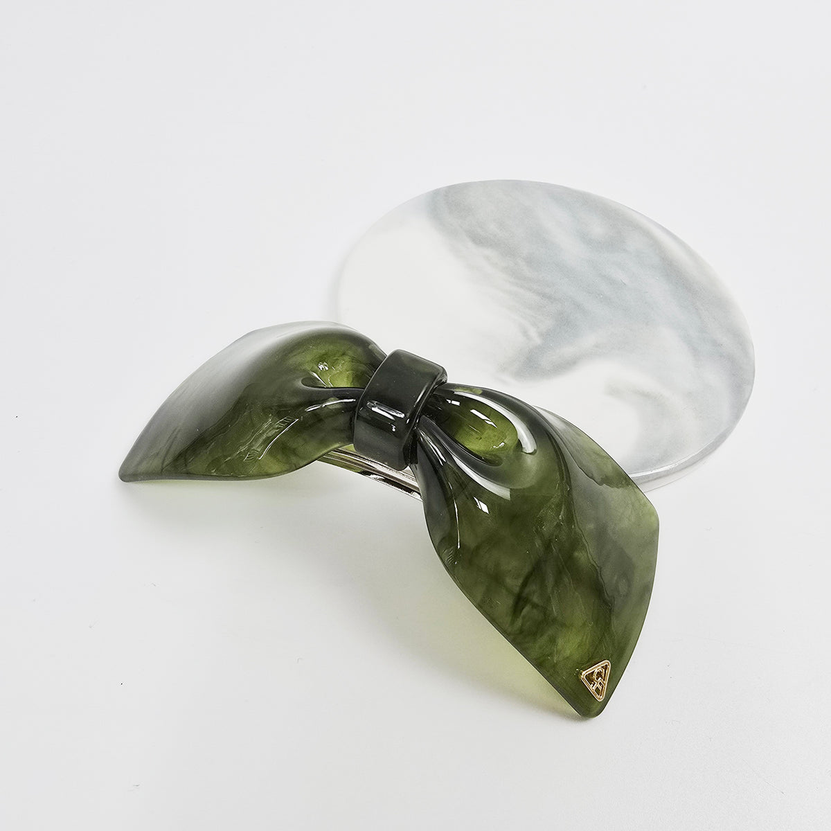 Glassy Big Bow Hair Barrette 3.9 in – Tortoise Shell, Aurora, French Pin