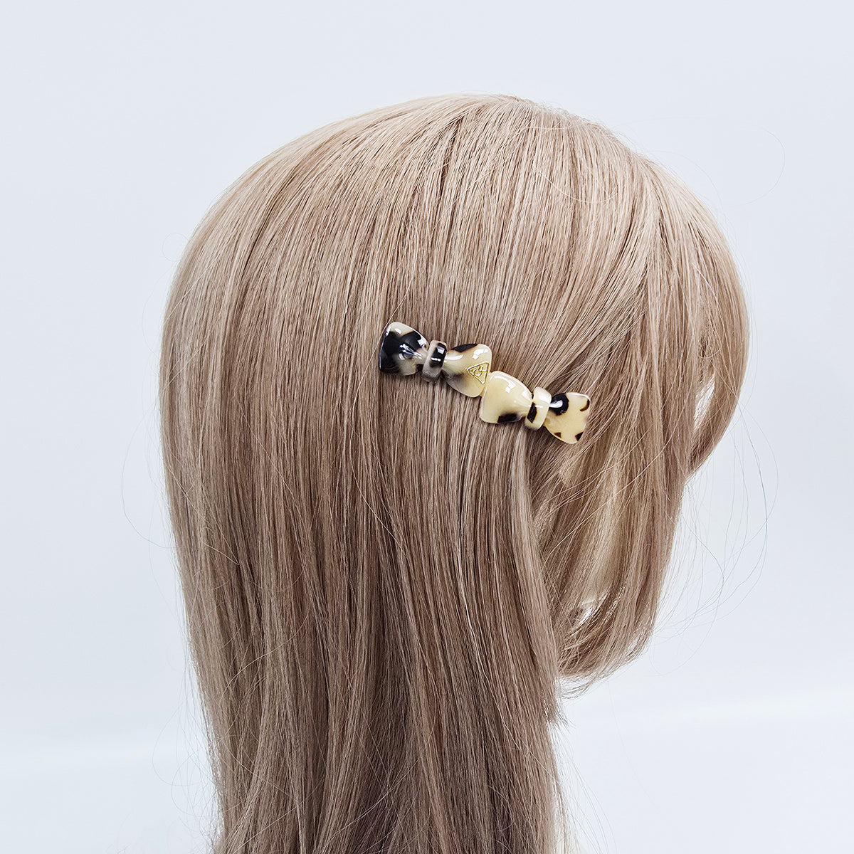 Double Bow Small Alligator Hair Clip 2.6 in – Tortoise Shell, French-style