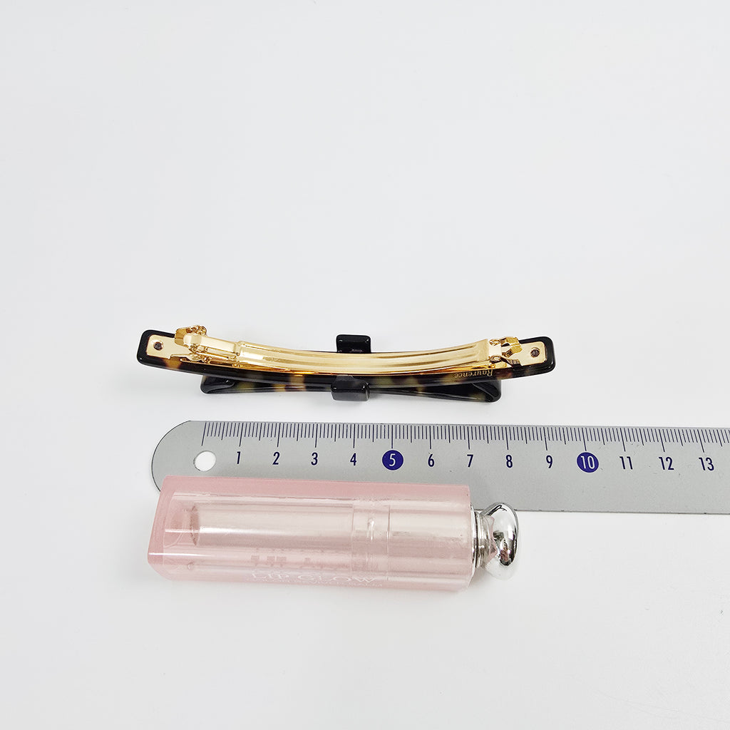 Laurence Long Bow Slim Hair Barrette 4.1 in – Tortoise Shell, French Pin