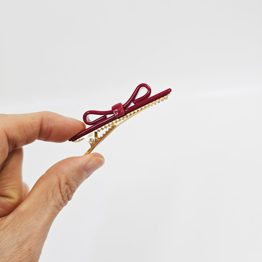 Long Bow Mini Alligator Hair Clip 2.4 in – Tortoise Shell, French-style
