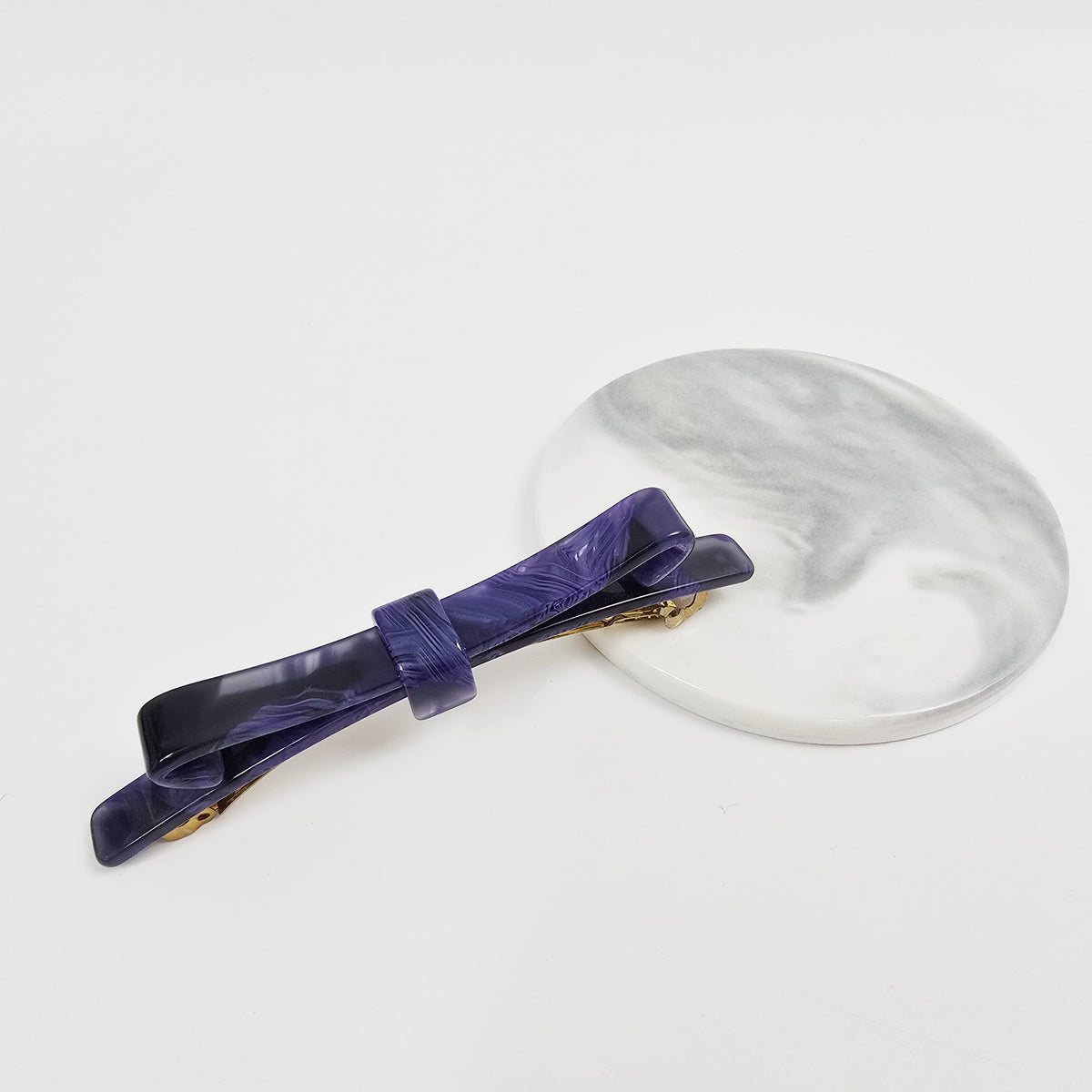 Laurence Long Bow Slim Hair Barrette 4.1 in – Tortoise Shell, French Pin